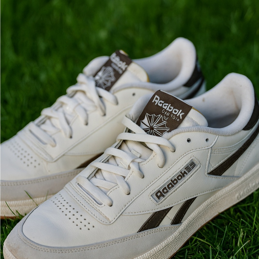 Reebok Classic White and Brown Shoes